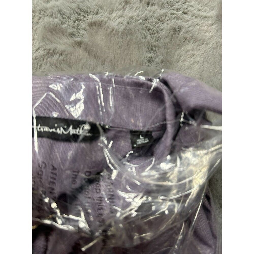 Travis Mathew Studebaker Regular Fit Short Sleeve Shirt Purple Men's Large - Picture 12 of 12